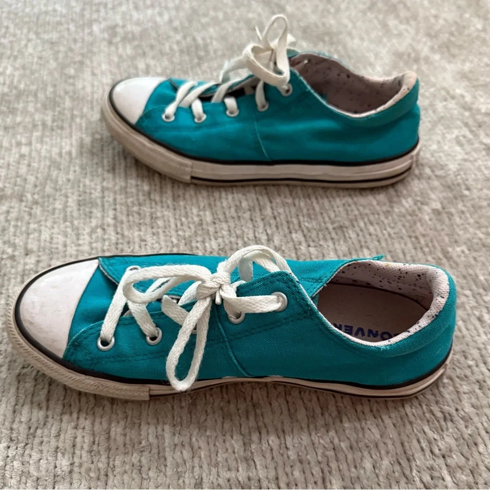 Converse All Star Low Top Sneakers‎ Teal Canvas Youth 4 / Women’s 5.5